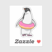 Pinguïn met Donut Sticker (Vel)