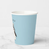 Pinguïn met een ballon, speciaal gepersonaliseerd  papieren bekers (Links)