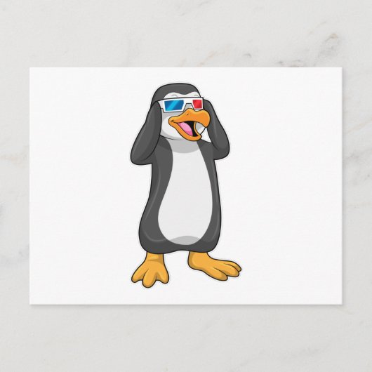 Pinguïn met een bril briefkaart (Voorkant)