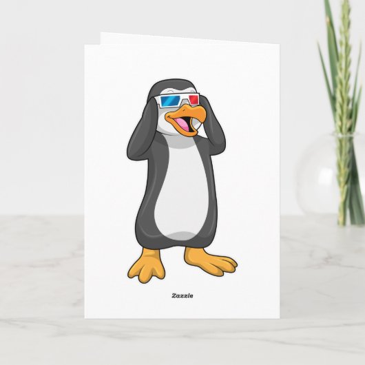 Pinguïn met een bril kaart (Achterkant)