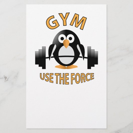 Pinguïn met een halter flyer (Voorkant)
