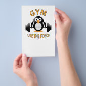 Pinguïn met een halter flyer (Hand)