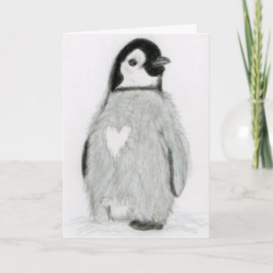 PINGUÏN MET EEN HART!  GROETEN ALLE GELEGENHEDEN BEDANKKAART