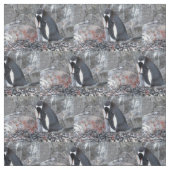 Pinguïn met een kuiken stof (Swatch)