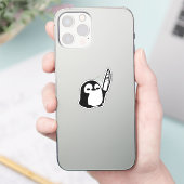 Pinguïn met een mes sticker (Telefoon)