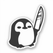 Pinguïn met een mes sticker (Voorkant)