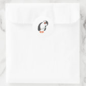 Pinguïn met een mes T-shirt Ronde Sticker (Tas)
