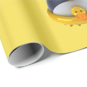 Pinguïn met een rubber dop glanzend omslagpapier cadeaupapier (Rol Hoek)