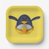 Pinguïn met een rubberen eendenpapier Borden Papieren Bordje (Voorkant)