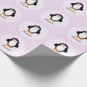  pinguïn met Floral achtergrond Cadeaupapier (Hoek)