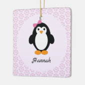 pinguïn met Floral achtergrond Keramisch Ornament (Links)