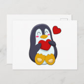 Pinguïn met Hart Briefkaart (Voorkant / Achterkant)