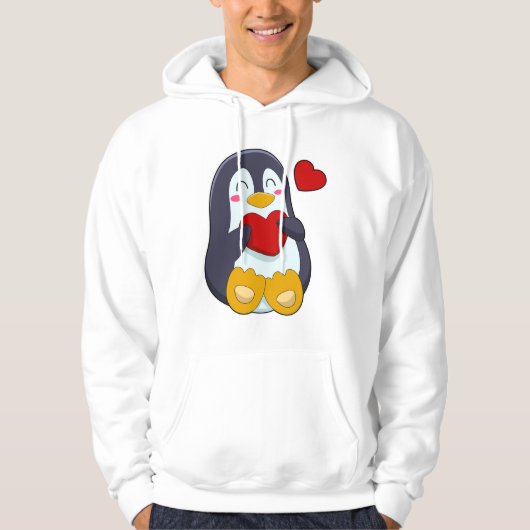 Pinguïn met hart hoodie (Voorkant)