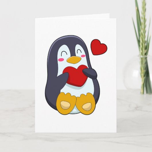 Pinguïn met Hart Kaart (Voorkant)