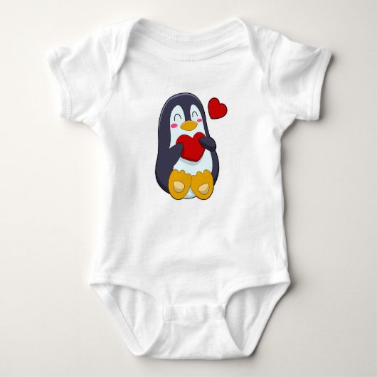 Pinguïn met hart romper (Voorkant)