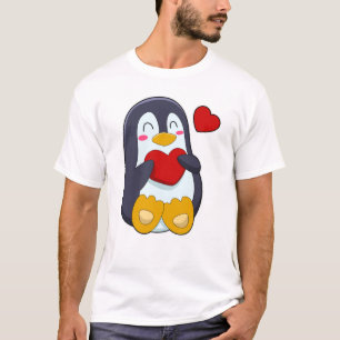 Pinguïn met hart t-shirt