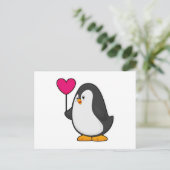 Pinguïn met Hartballon Briefkaart (Staand voorkant)
