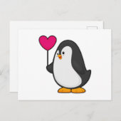 Pinguïn met Hartballon Briefkaart (Voorkant / Achterkant)