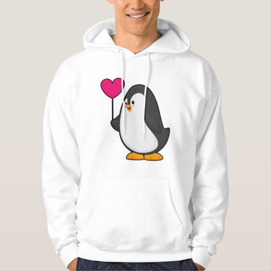 Pinguïn met hartballon hoodie (Voorkant)