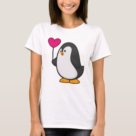 Pinguïn met hartballon t-shirt (Voorkant)