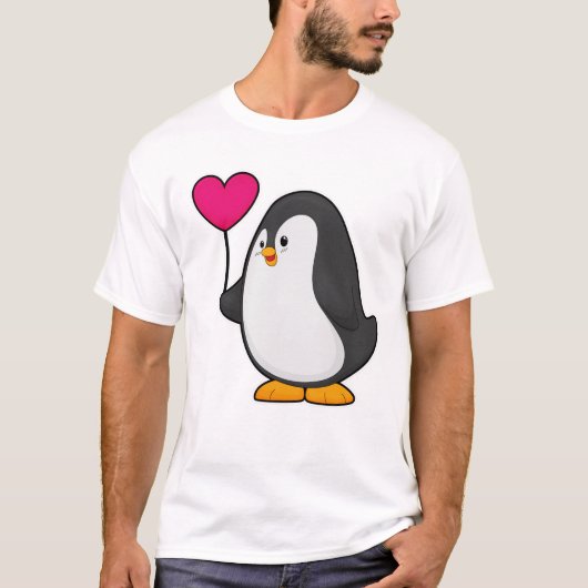 Pinguïn met hartballon t-shirt (Voorkant)