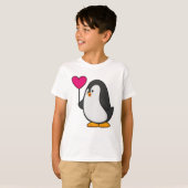 Pinguïn met hartballon t-shirt (Voorkant volledig)