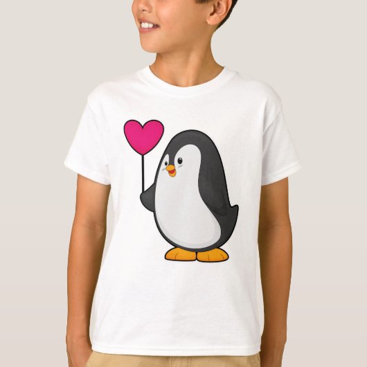 Pinguïn met hartballon t-shirt (Voorkant)