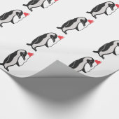 Pinguïn met Heart Ballon Pattern Wrapping Paper Cadeaupapier (Hoek)