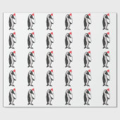 Pinguïn met Heart Ballon Pattern Wrapping Paper Cadeaupapier (Vlak)