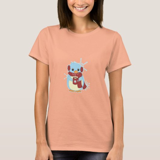 Pinguïn met hete cacao t-shirt (Voorkant)