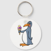 Pinguïn met Ice Cream-Sleutelhanger Sleutelhanger (Voorkant)