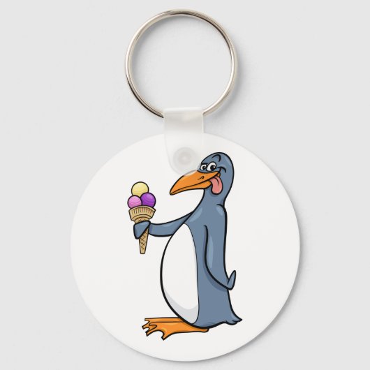Pinguïn met Ice Cream-Sleutelhanger Sleutelhanger (Achterkant)