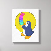 Pinguïn met ijs canvas afdruk (Voorkant)