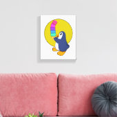 Pinguïn met ijs canvas afdruk (Insitu (Woonkamer))