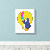 Pinguïn met ijs canvas afdruk (Insitu (Houten vloer))