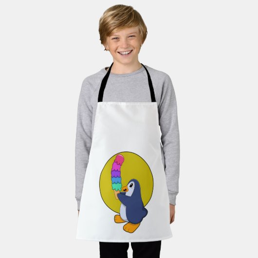 Pinguïn met ijs schort (Gedragen)