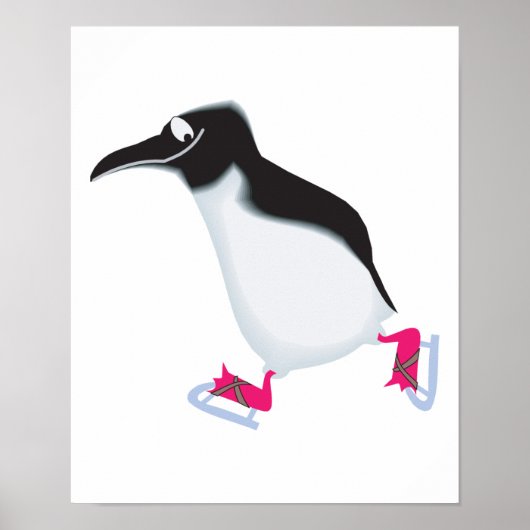 pinguïn met ijsvis poster (Voorkant)