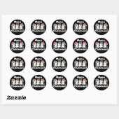 Pinguïn met kerst ronde sticker (Vel)