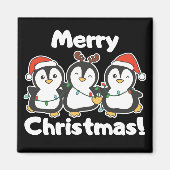 Pinguïn met kerstbeesten Cute Penguins Magnet (Voorkant)