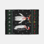 Pinguïn met kerstmanhoed Kerstverlichting Hulpeloz Fleece Deken (Voorkant (Horizontaal))