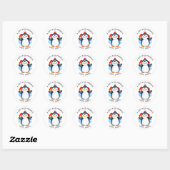 Pinguïn met kerstmuts Kerst van en voor Ronde Sticker (Vel)