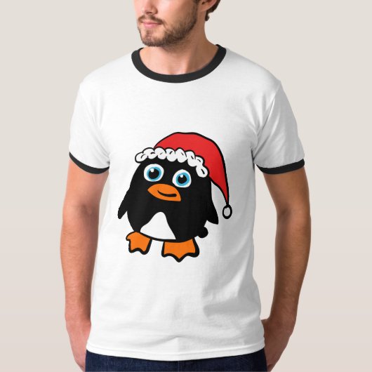 Pinguïn met Kerstmuts T-shirt (Voorkant)
