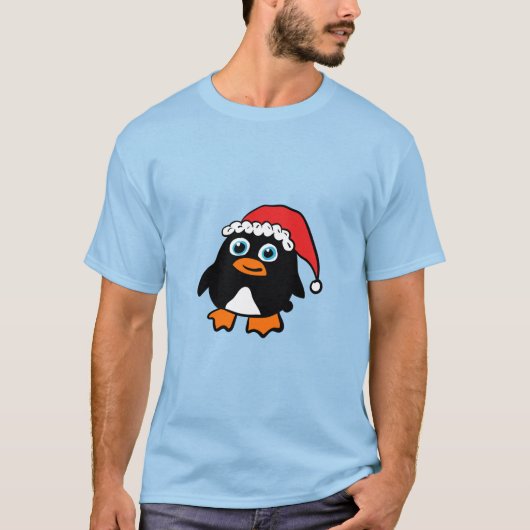 Pinguïn met kerstmuts t-shirt (Voorkant)