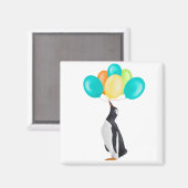 Pinguïn met kleurrijke ballonnen magneet (Voorkant / Achterkant)