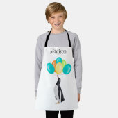 Pinguïn met kleurrijke ballonnen schort (Gedragen)