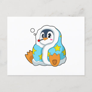 Pinguïn met klinische thermometer briefkaart