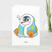 Pinguïn met klinische thermometer kaart (Achterkant)