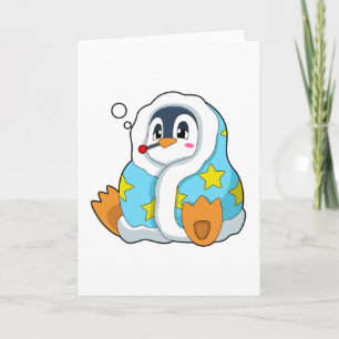 Pinguïn met klinische thermometer kaart