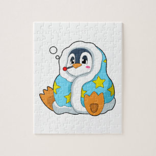 Pinguïn met klinische thermometer legpuzzel