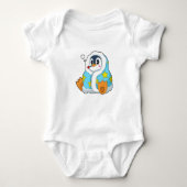 Pinguïn met klinische thermometer romper (Voorkant)